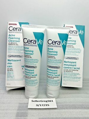Cerave Acne Foaming Cream Cleanser  4% - 5oz   Exp. 11/2026 (PACK OF 2)