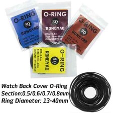 Watch Back Case Waterproof O-Ring 0.5-0.8mm 13-40mm Rear Cover Gasket Seal Ring
