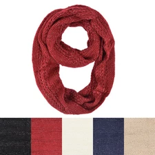 Premium Winter Glitter Knit Infinity Loop Circle Scarf - Different Colors