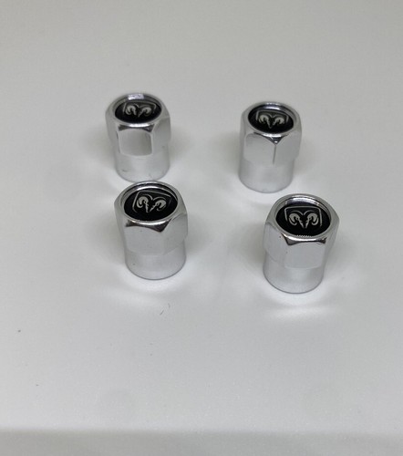 Tire Stem Valve Caps For Dodge Silver New! - Picture 3 of 3