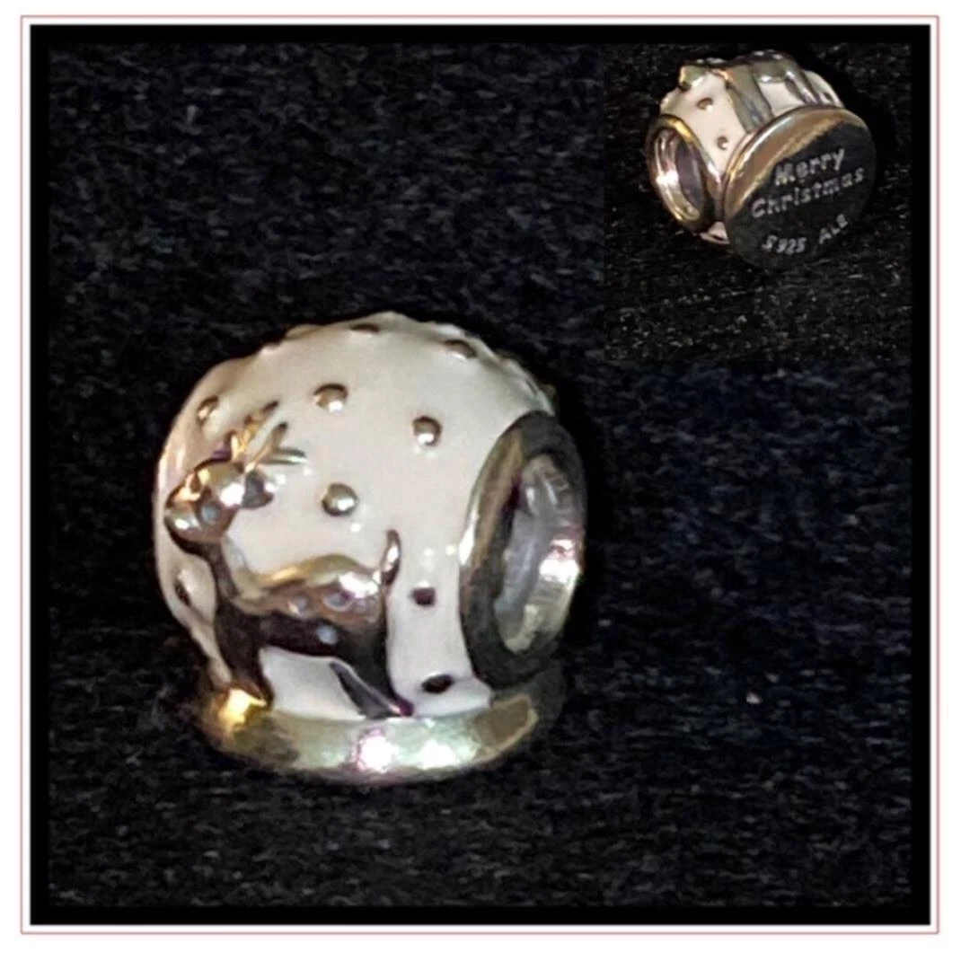 RETIRED Genuine Authentic Pandora Snow Globe Enamel Charm Item 791228EN12