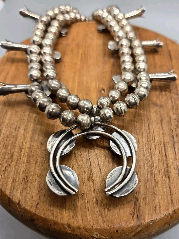 Sterling Turquoise Squash Blossom Necklace eBay