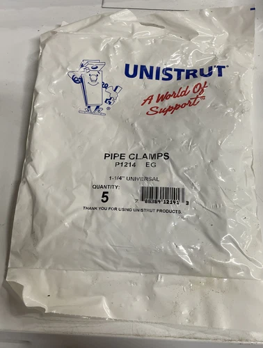 UNISTRUT P1214-EG, Pipe Clamp, 1-1/4", 600 Lb, Electrogalvanized, Lot Of 5
