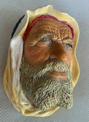 Caspian Plaque England 1971 Bossons 3D Chalkware Character Head Turban The Arab