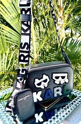お買い得KARL LAGERFELD ボディバッグ レザー ブラック ほぼ未使用 s-l400.jpg