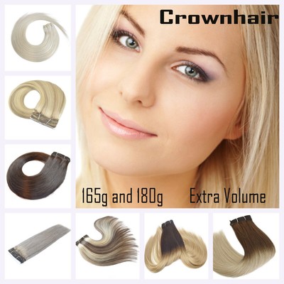 165g & 180g Full Head 100% Human Remy Hair Weaves wefts Extensions - Extra Volume