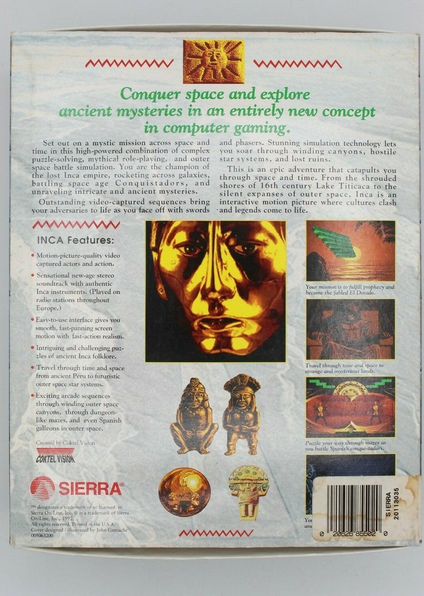Sierra Inca PC DOS Game BOX ONLY | eBay