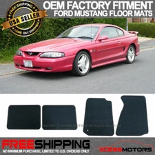 Fit 94-98 Mustang OE Factory Fitment Floor Mats Carpet Front & Rear Nylon Black