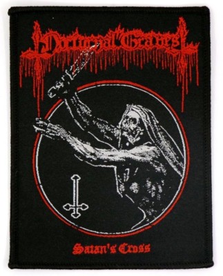 NOCTURNAL GRAVES - Satan´s Cross - Woven Patch / Aufnäher