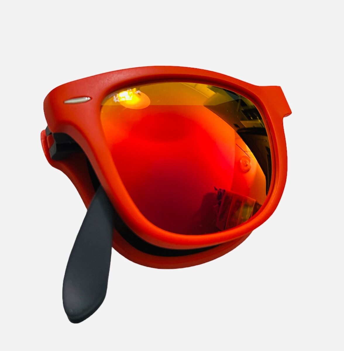 NEW Vintage Ray-Ban Wayfarer Folding ORANGE Sunglasses NEW Vintage Ray-Ban Wayfarer Folding ORANGE Sunglasses