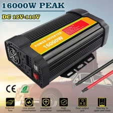 16000W Power Inverter Modified Sine Wave Converter DC 12V to AC 110V Car Boat RV