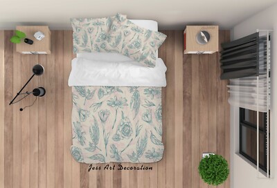 3D Blatt Handgezeichnet Einfach Quilt Cover Set Bettwäsche Sets Kissenbezüge