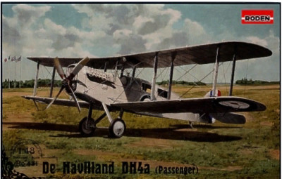 Roden 431 Airco De Havilland DH4A (passenger) British  bomber, 1/48 scale model