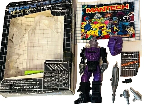Negatech Mantech Remco Nega Tech Man figure toy 1983 robot warrior box vtg BMC6
