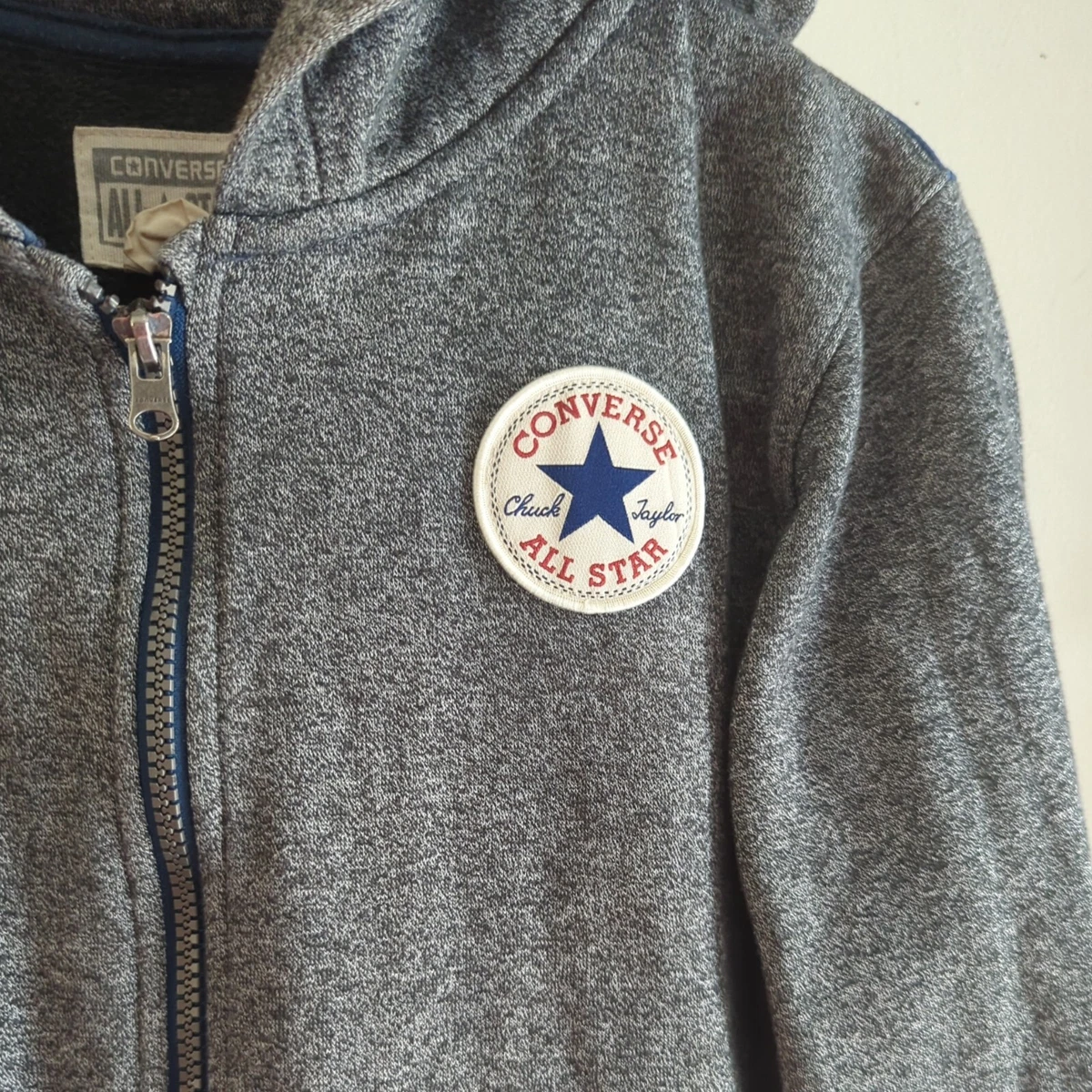 Converse All-Star Boys 12-13 Years Lined Zip Up Hoodie Gray And Blue | eBay