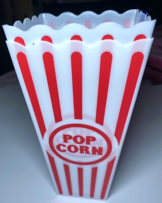 2 Popcorn Plastic Container Box Tub Bowl Home Movie Theater New