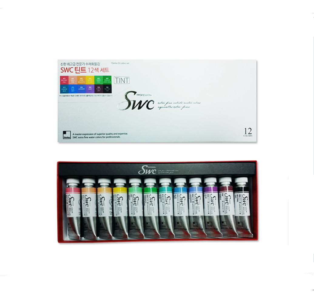 ShinHan SWC Tint Professional Watercolor Paint 12 Color 15ml/0.5fl.oz