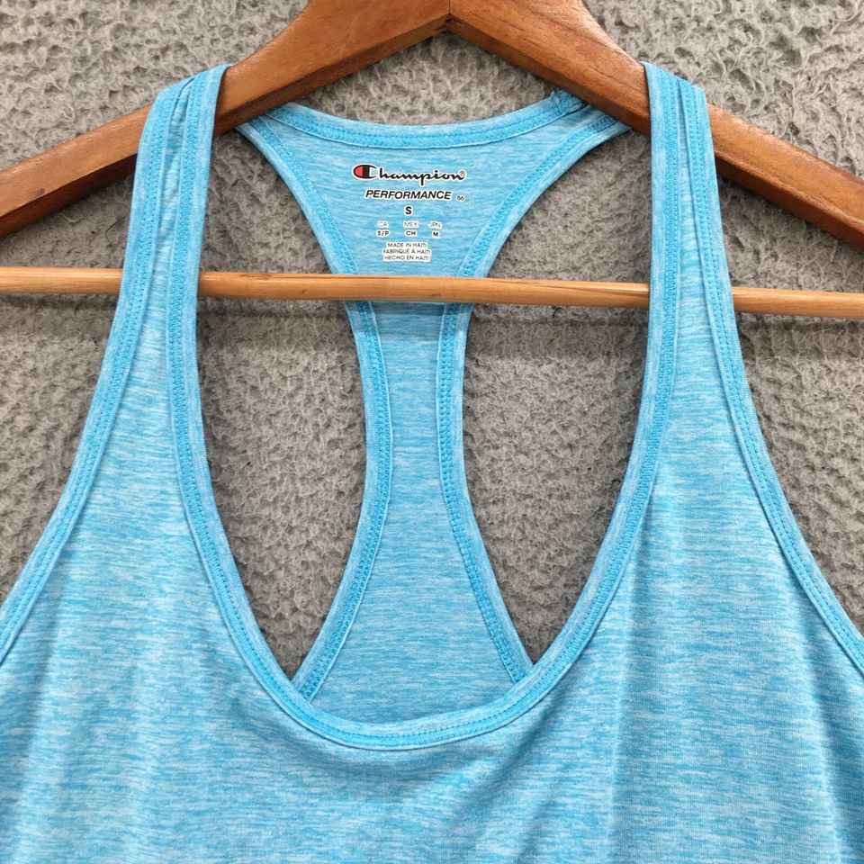 Camiseta sin mangas Champion Activewear para hombre S azul verde azulado corredor espalda sin mangas cuello redondo Foto 3 de 4