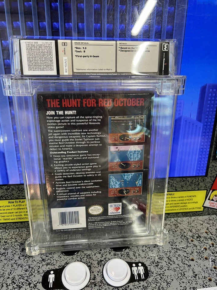 1991 Nintendo NES The Hunt For Red October Graded WATA 9.0 B Sealed Sean Connery - Image 2 of 4