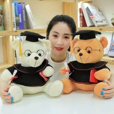 18/23cm Cute Dr. Bear Plush Toy   Soft Kawaii Teddy Bear Graduation Gift Kids