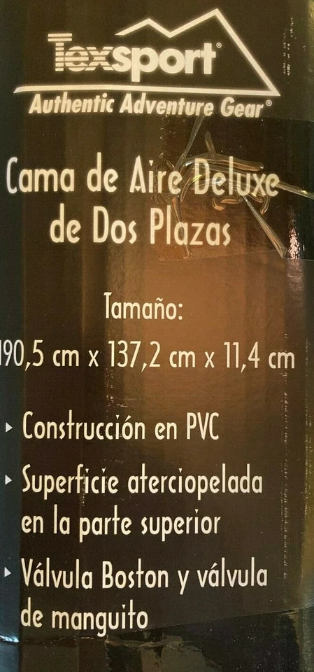 TEXSPORT ПОЛНЫЙ РАЗМЕР DELUX ВОЗДУХА КРОВАТЬ 75 «X 54» X 4,5» НОВЫЙ - Изображение 4 из 4