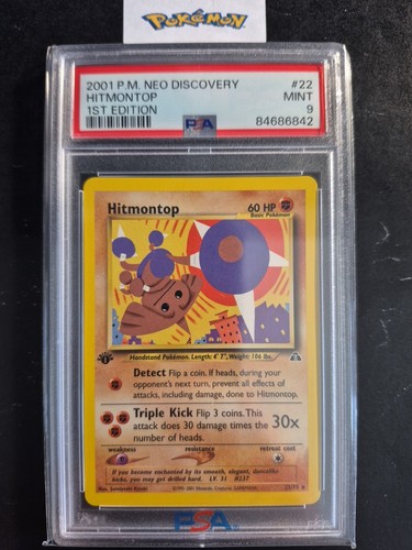 Hitmontop (1st Edition) graded PSA 9 for sale on eBay