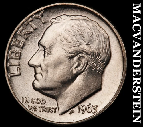 1963-D Silver Roosevelt Dime-Choice Gem BU Lustrous No Reserve #i2877