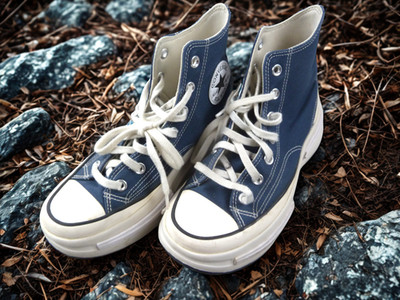 Converse Run Star Hike High Top Sneaker Unisex UK 5 Navy Blau Plateausohle