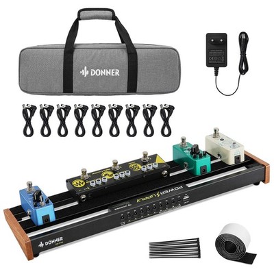 Donner DB-P100 Gitarren Pedalboard mit integriertem Netzteil Aluminium