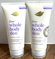 2: Dove Whole Body Deo Cream Coconut Vanilla 2.5 oz Invisible Ships Free