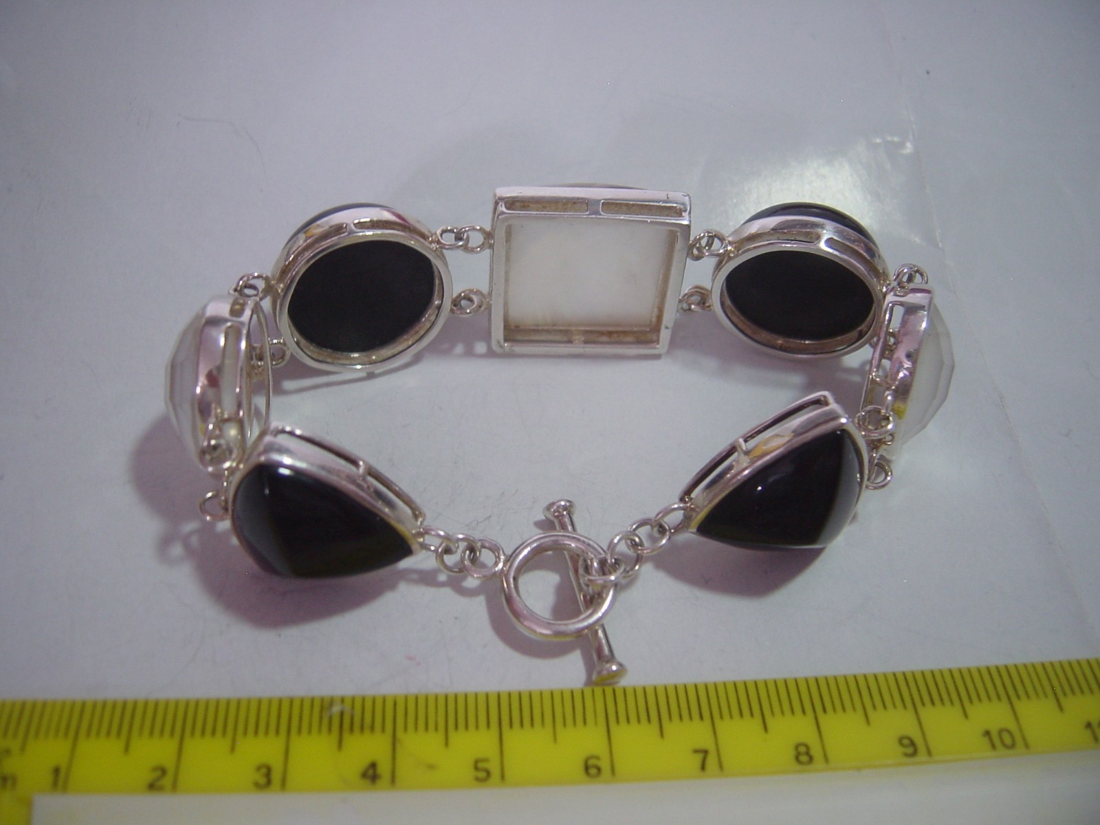 Superb Solid Silver massive genuine onyx&mother o… - image 13