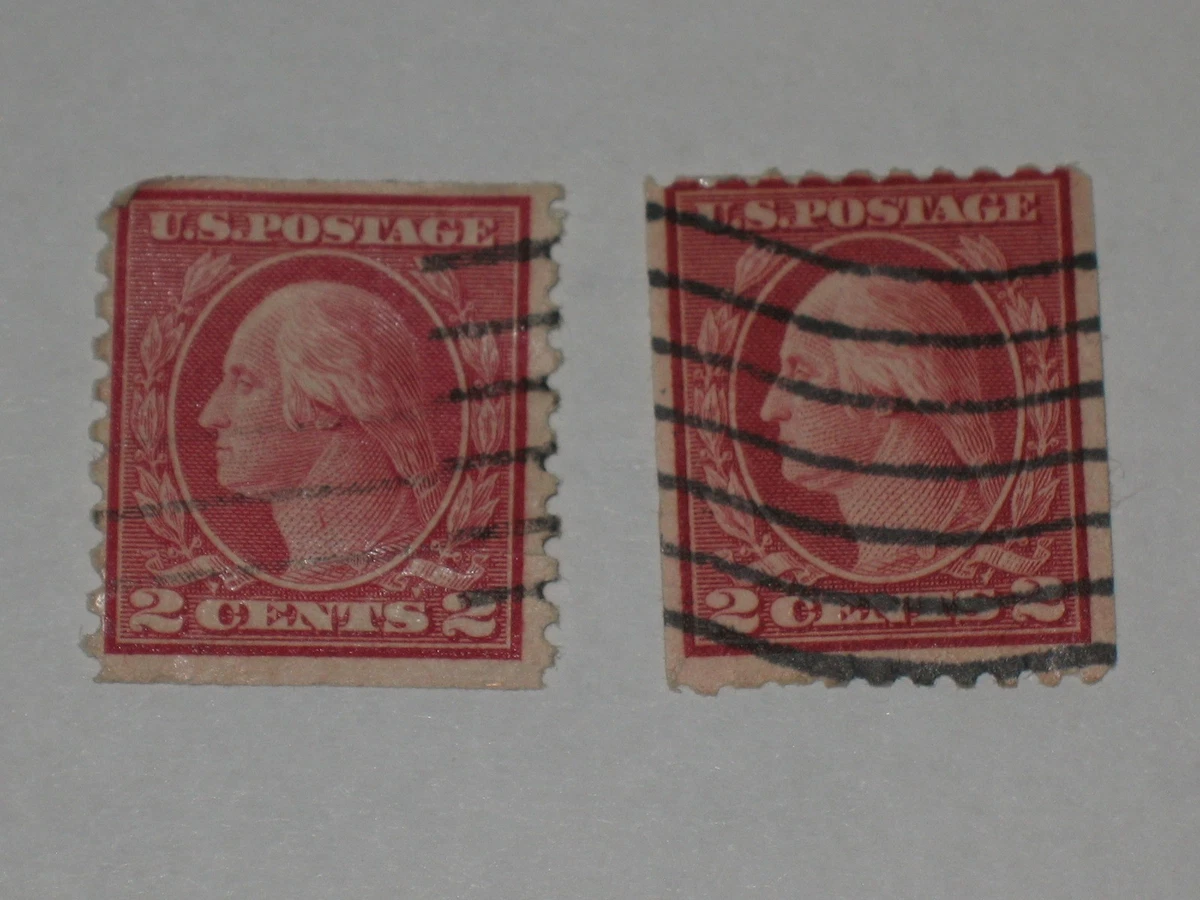 USジョージワシントン2セントレッド使用済切手 US Postage George Washington Two Cent 2¢ Orange Red Stamp 1898