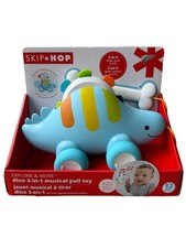 Skip Hop Explore More Dino 3-in-1 Musical Pull Toy, Multicolor 12m