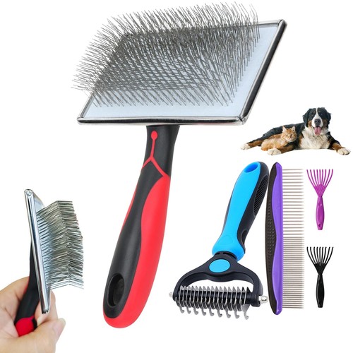 Extra Long Pin Slicker Brush for Large Dogs, Remove Loose Fur and Tangles; Do...