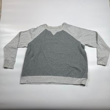 Eddie Bauer Sweatshirt Mens 2XL Gray Quilted Raglan Sleeve Crew Neck Pullover