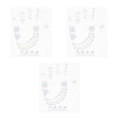 3 PCS Körperkunst-aufkleber Festival-glitzeraufkleber Gesichtsschmuck