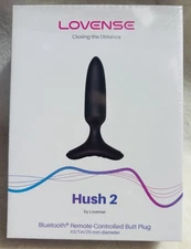 Lovense Hush 2 Vibrating Butt Plug Size XS (1-inch diameter) Remote Controlled