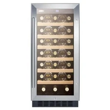 Summit SWC1535B Stainless Steel 33 Bottle 15 Built-In Single Zone Wine Cooler