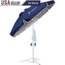 Portable Outdoor Umbrella Adjustable Height UV Protection W/ Steel Tripod Stand