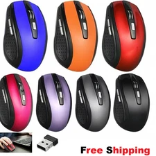 2 Wireless Optical Mouse Mice 2.4GHz USB Receiver For Laptop PC Computer DPI USA