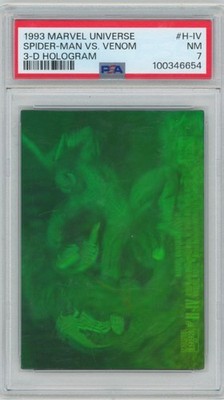 1993 Marvel Universe Spider-Man vs Venom #H-IV 3-D Hologram PSA 7