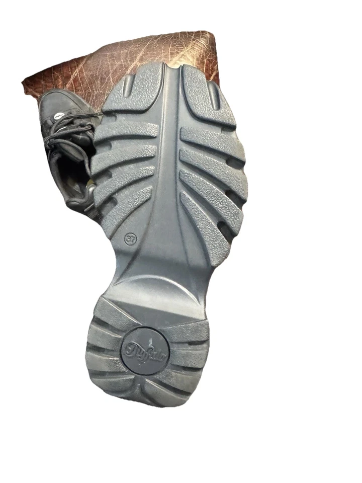 Zapatillas Buffalo London clásicas de plataforma baja en cuero negro Foto 4 de 4