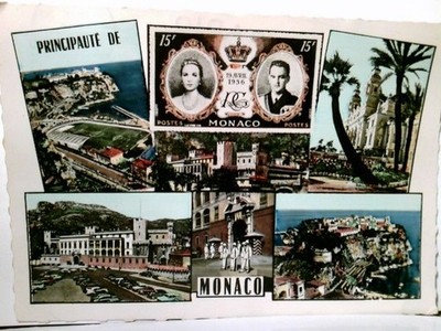 Principauté de Monaco. Palais du Prince. Alte, seltene Mehrbild AK farbig. 7 ver