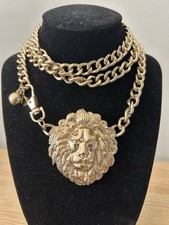 Lion Gold Tone Long Necklace Or Belt Unbranded 39.5  