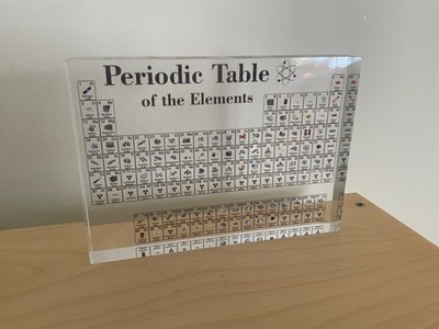 Clear Acrylic Periodic Table of the Elements Chemistry Gift Office Shelf Decor