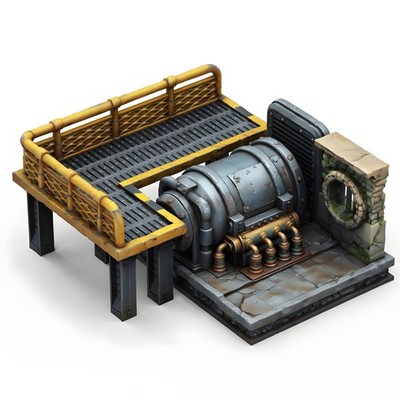 Generator Terrain Scatter | Industrial Battle Game Scenery Piece for Tabletop