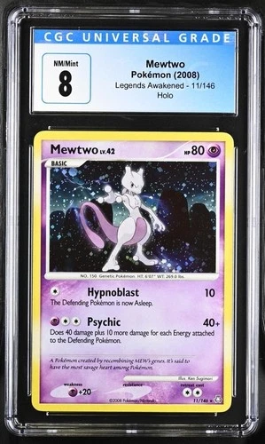 Pokémon TCG Mewtwo Legends Awakened Holo CGC 8 NM/MINT #11/146