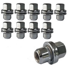 10 Radmuttern Flachbund M14x1.5 34mm chrom für Land Rover Defender 110 4WD L663