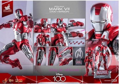 Hot Toys 1/6 Mms696d54 Disney 100 Iron Man Mark Vii 7 D100 Version Action Figure