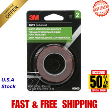 3M Automotive Super Strength Molding Tape 03609 Double-Sided Adhesive 1/2" x 5ft